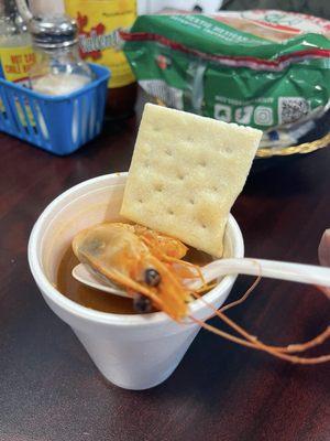 Taste of Caldo de Camaron the flavor was on point but be-careful a bit spicy.