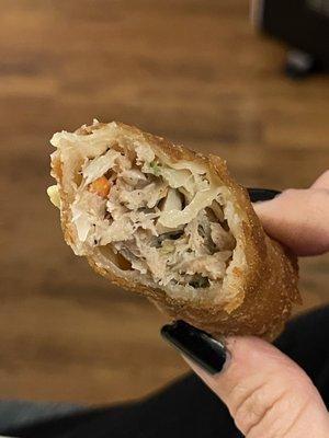 This was what was inside the "pork egg rolls."