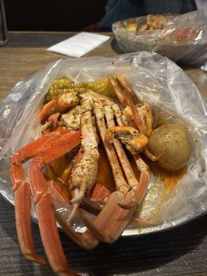 Snow crab legs D. 1/2 lb. Shrimp and 1 lb. Snow Crab Combo