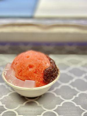 kids size Cherry w ice cream, azuki beans, jelly, and condensed milk