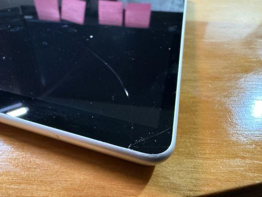Cracks occurred within 2 weeks of screen replacement work.