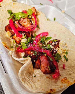 Pork belly tacos
