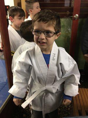 Ready with his new uniform!