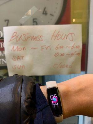 Closed early as usual.