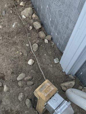 Exposed wiring that was left