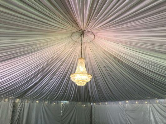 Tent liner with Chandelier