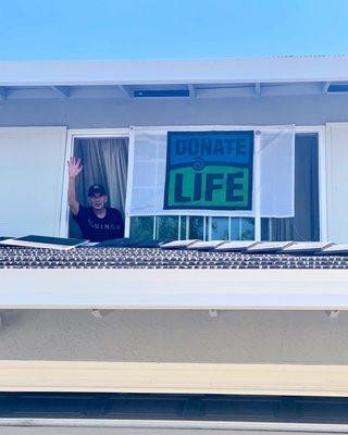 Dad letting everyone know our mom saved lives by donating her organs. We love you mom!