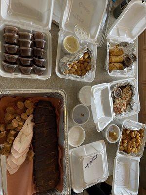 Brisket Egg Rolls Pork Cakes Pop's Plate