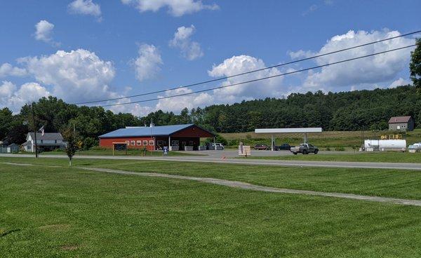The outside from the park across the street.