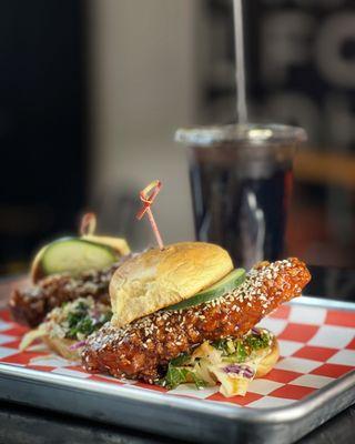 Korean BBQ Sliders with Drink