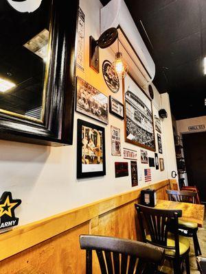 Wall decor and industrial lighting