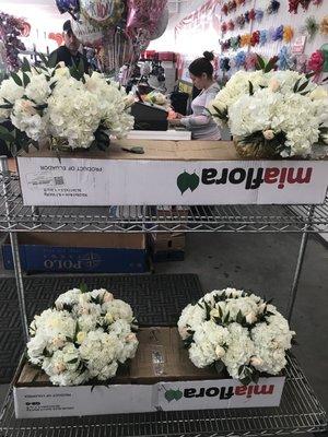 Their beautifully made centerpieces for our wedding