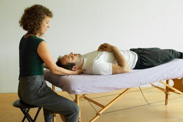 A session with Cantino integrating deep listening and myofascial release