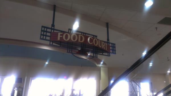 Food Court is on the first floor below all the stores.