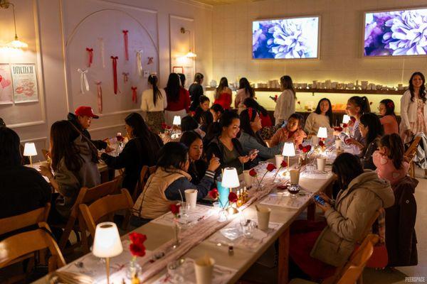 Candle making galentines day