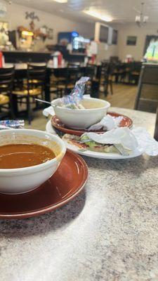 Beef chili(can not a home make cold and no beş served same time with entree)