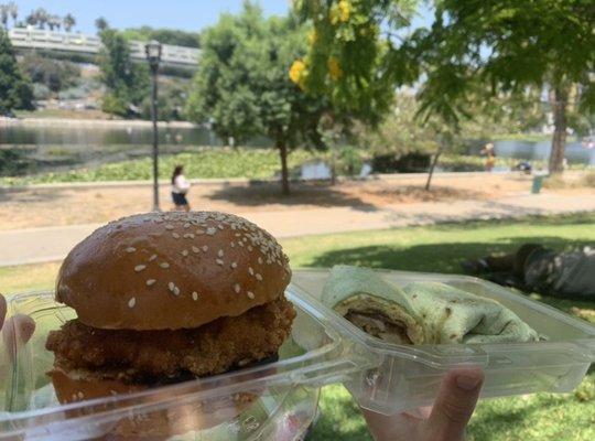 fried chicken sandwich and wrap