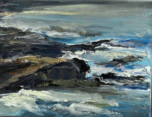 Waters Edges
9x12 oil
Framed in a dark gray and silver frame