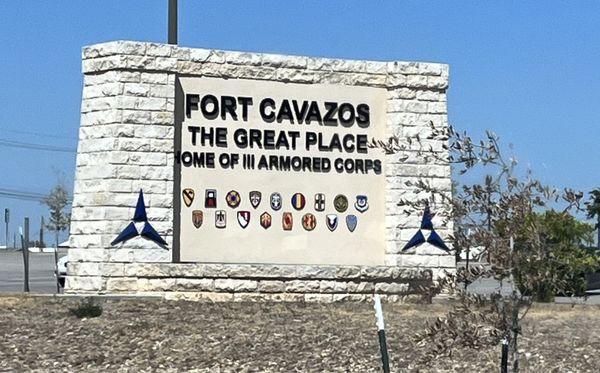 Then "Fort Hood" Now "Fort Cavazos" @Fort Cavazos (Rancier Gate)