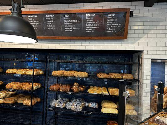 Bread and menu/pricing