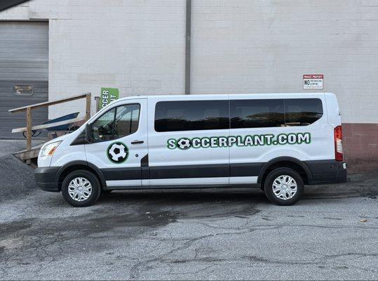 Soccer Plant team van. After school program.