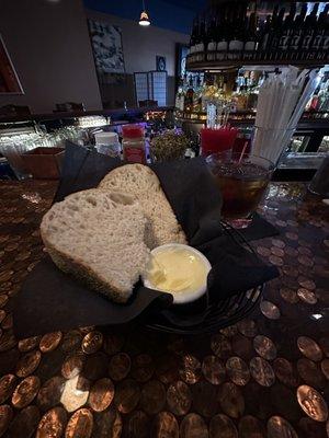 Bread and my whiskey coke.