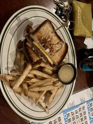 Bacon grilled cheese burger with gluten free bread.