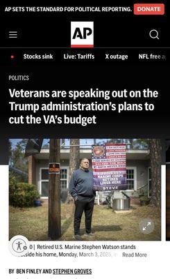 Tesla owner seeks to deprive veterans of their rightful benefits.