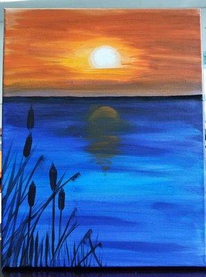 cattails in the moonlight