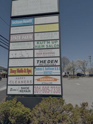 The marquis sign outside our office on 9400 Livingston Rd