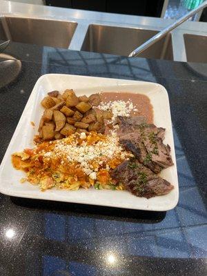 Migas plate with Arrachera Beef must try!!! Sooo good