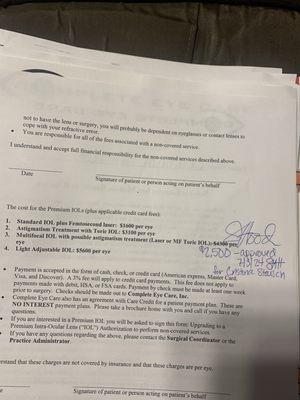 Contract not honored.