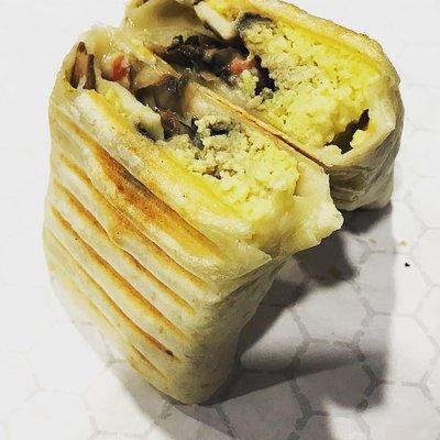 Delectable hot breakfast burritos :)