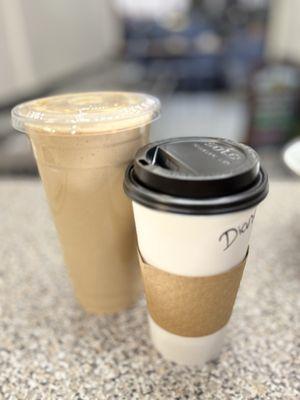 The best combination in the morning! Hot tea & protein shake