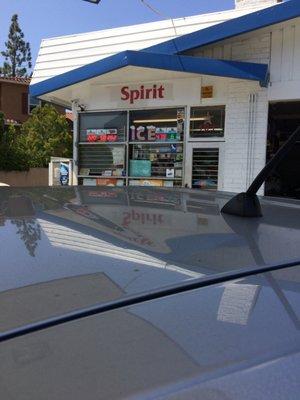 Go inside and pay cash and save 10 cents per gallon on gas