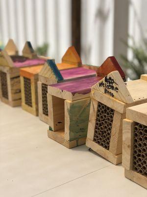 Bee Hotels - homes for native bees. (Woodworking skills ARE for the bees!)