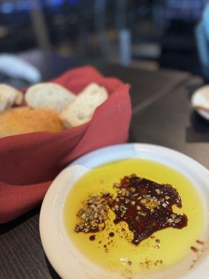 Bread with olive oil and garlic