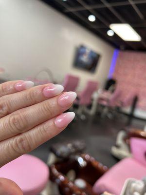 Acrylic overlay on natural nails