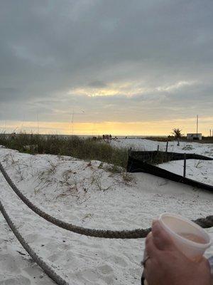 Sunset photo from the outside beach area!