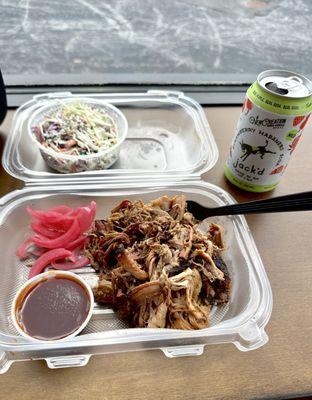 Pulled pork, slaw, strawberry jalapeño soda