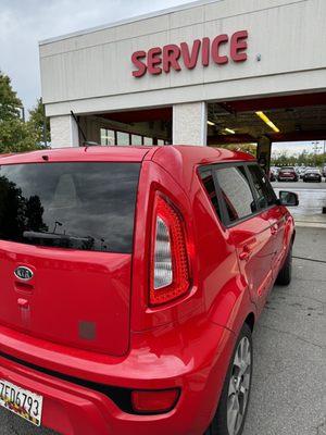 Car getting in service