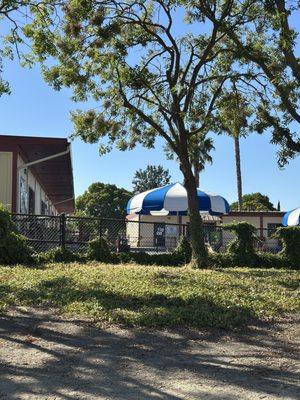 Side view from the sandbox