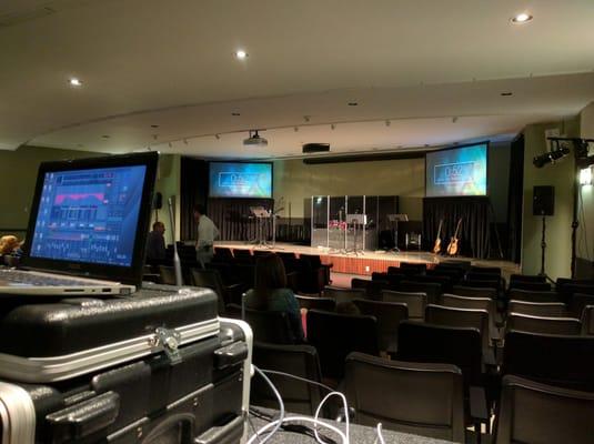 Basil Hall all set up for Sunday morning worship!