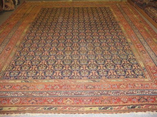 Antique 11'0 x 14"1" Persian Malayer with overall modified Mahi design