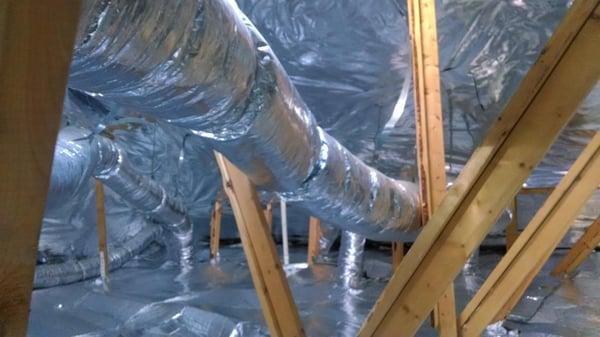 Here is a picture of one of our attic installation. We were able to lower attic temperature from 157 degrees to 107degrees wi...