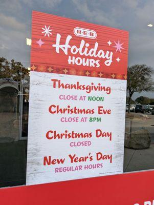 Holiday hours