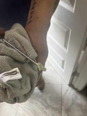 scraping out the hard deposits from our pipes