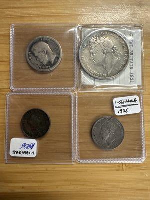 A selection of coin I purchased from Nick including a 1806 Farthing and a 1821 Crown of George IV
