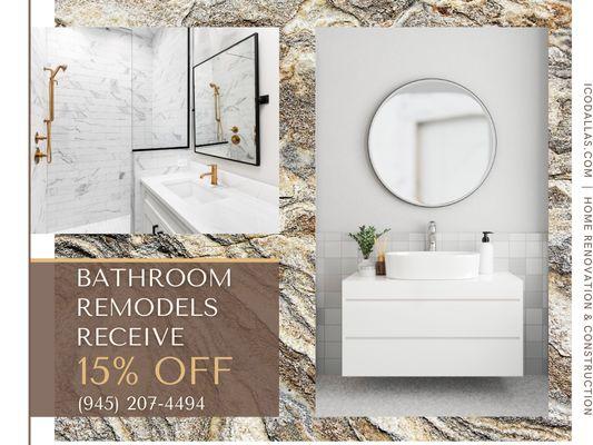 Save 15% Off Your Dream Bathroom Remodel!