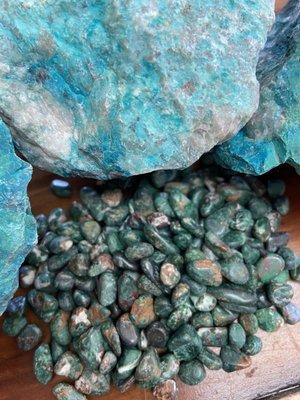 Chrysocolla - rough and tumbled